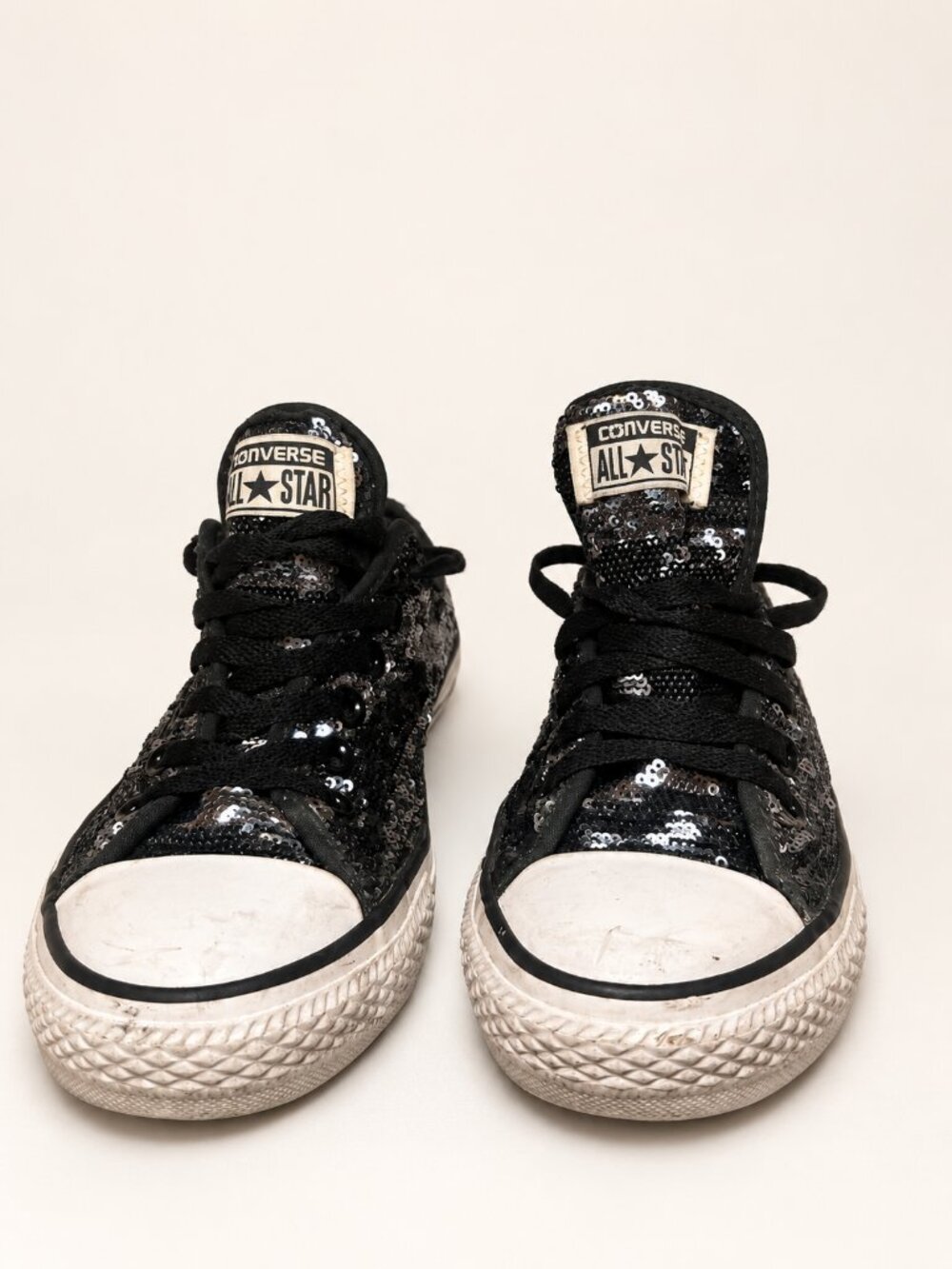 Converse Chuck Taylor Black Sequin Low Top Sneakers Women's 7 549665C